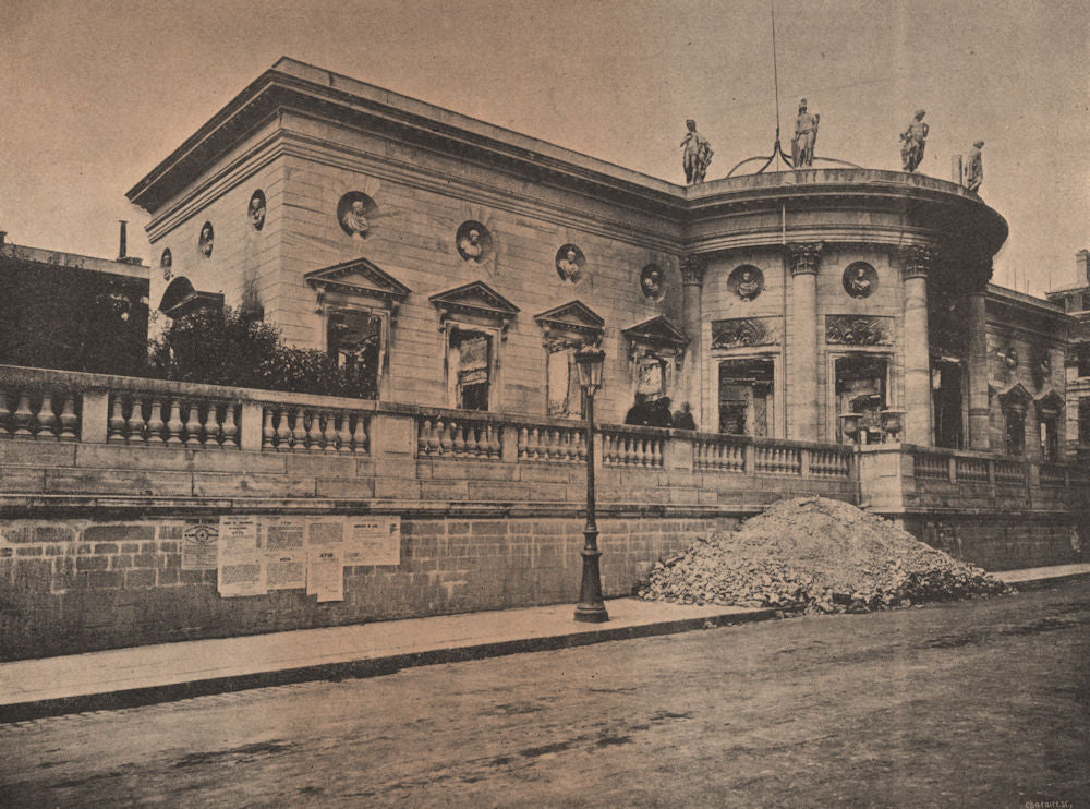 PARIS COMMUNE 1871. L'hotel de la Légion d'Honneur c1873 old antique print